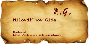 Milovánov Gida névjegykártya